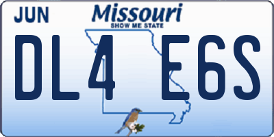 MO license plate DL4E6S