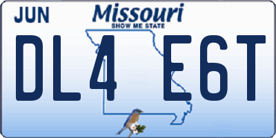 MO license plate DL4E6T