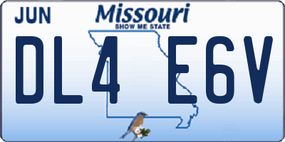 MO license plate DL4E6V
