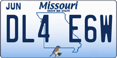 MO license plate DL4E6W