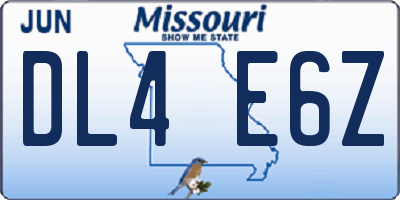 MO license plate DL4E6Z