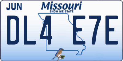MO license plate DL4E7E