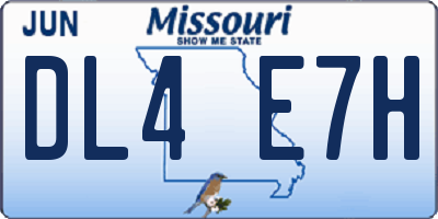 MO license plate DL4E7H