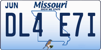 MO license plate DL4E7I