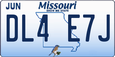 MO license plate DL4E7J