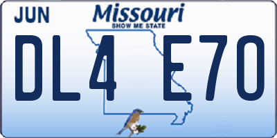 MO license plate DL4E7O