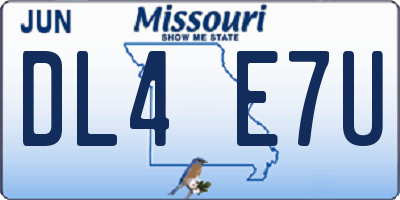 MO license plate DL4E7U