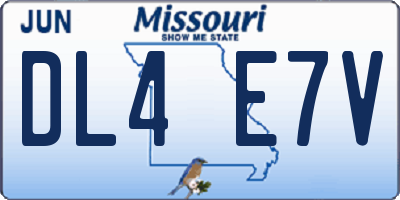MO license plate DL4E7V