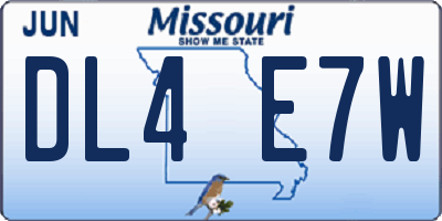 MO license plate DL4E7W