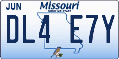 MO license plate DL4E7Y