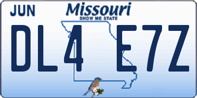 MO license plate DL4E7Z