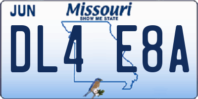 MO license plate DL4E8A