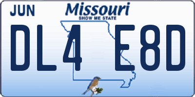 MO license plate DL4E8D