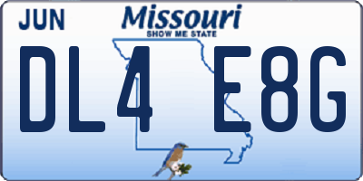 MO license plate DL4E8G