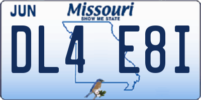 MO license plate DL4E8I
