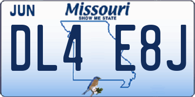 MO license plate DL4E8J