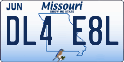 MO license plate DL4E8L