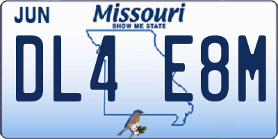 MO license plate DL4E8M