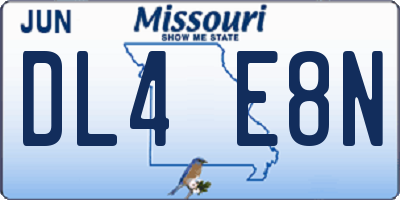 MO license plate DL4E8N