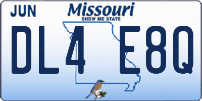 MO license plate DL4E8Q
