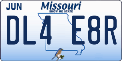 MO license plate DL4E8R