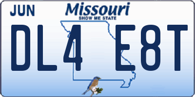 MO license plate DL4E8T