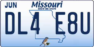 MO license plate DL4E8U