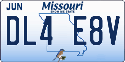 MO license plate DL4E8V