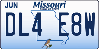 MO license plate DL4E8W