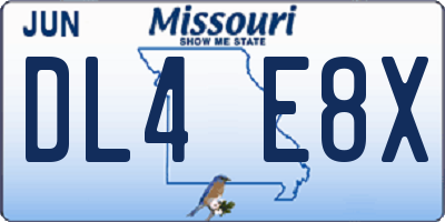 MO license plate DL4E8X