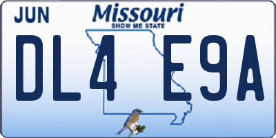 MO license plate DL4E9A
