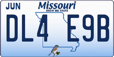 MO license plate DL4E9B