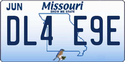 MO license plate DL4E9E