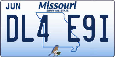 MO license plate DL4E9I