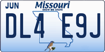 MO license plate DL4E9J
