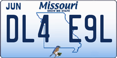 MO license plate DL4E9L