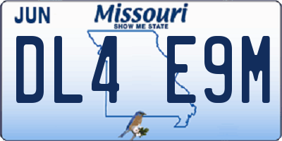 MO license plate DL4E9M