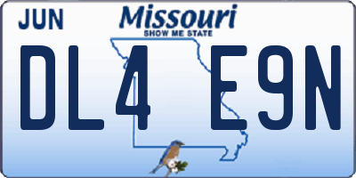 MO license plate DL4E9N
