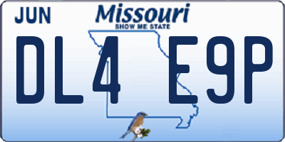 MO license plate DL4E9P