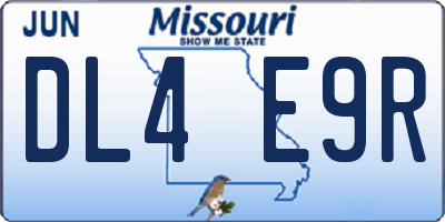MO license plate DL4E9R