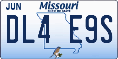 MO license plate DL4E9S