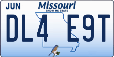 MO license plate DL4E9T