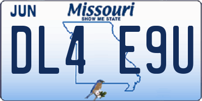 MO license plate DL4E9U