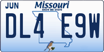 MO license plate DL4E9W