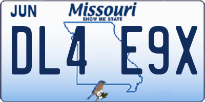 MO license plate DL4E9X