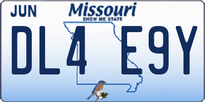 MO license plate DL4E9Y