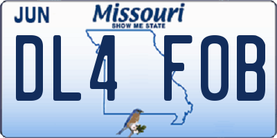 MO license plate DL4F0B