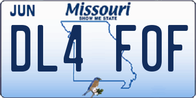 MO license plate DL4F0F