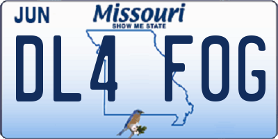 MO license plate DL4F0G