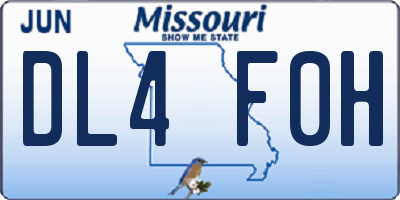 MO license plate DL4F0H